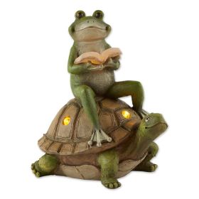 Summerfield Terrace Frog Reading on Turtle Solar Garden Light