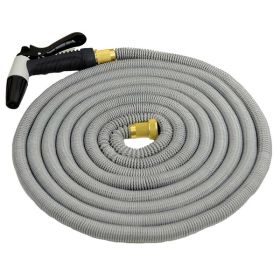 HoseCoil Expandable 50&#39; Grey Hose Kit w/Nozzle &amp; Bag